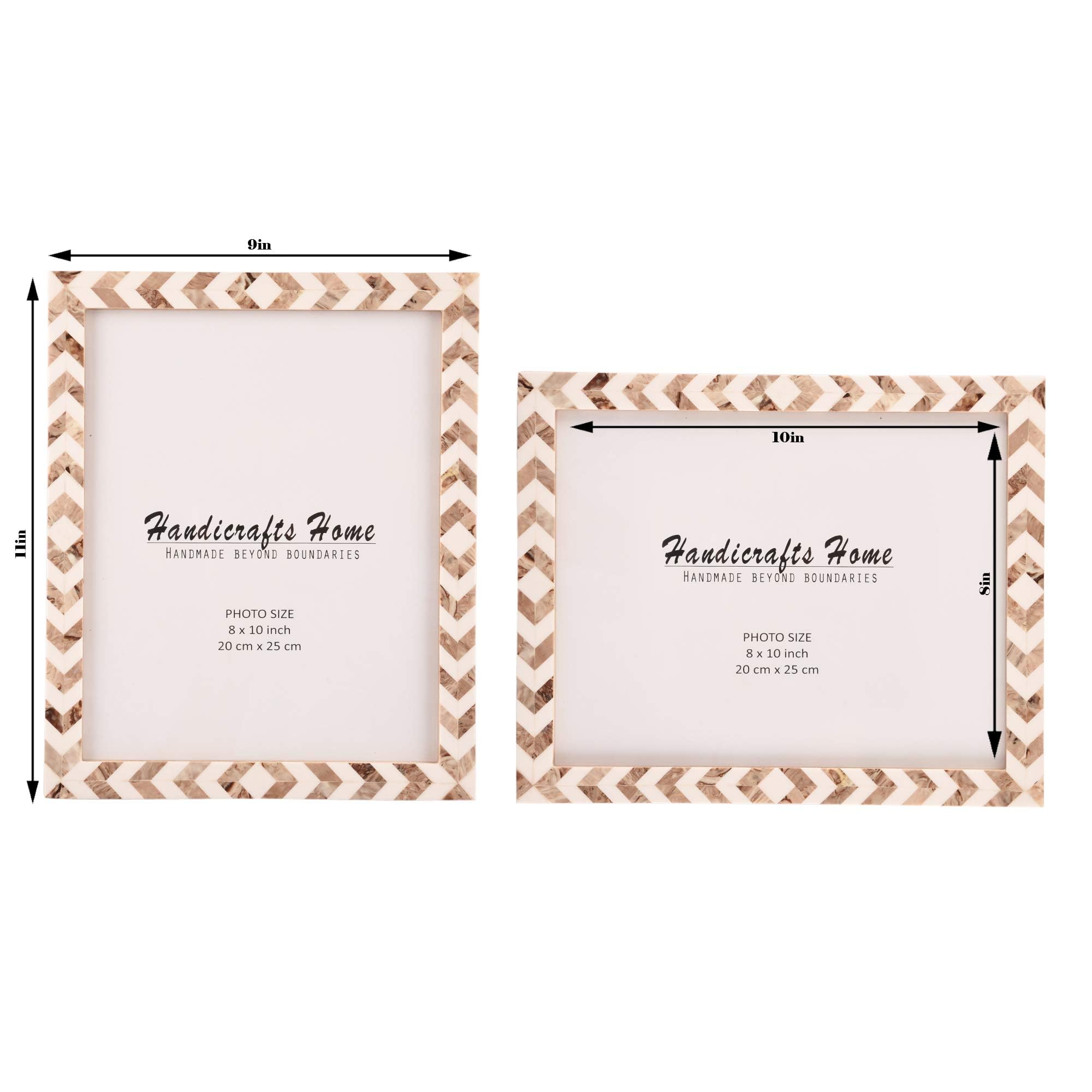 Handicrafts Home 8x10 Picture Frames Pack of 2 - Lisbon Collection Handcrafted Photo Frames, Perfect for Wall & Tabletop Display